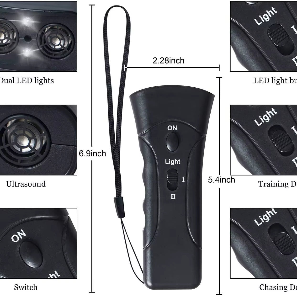 Double Ultrasonic Pet Dog Repeller anti Barking Stop Bark Training Device High Power Dog Training Repellents Not Include Battery