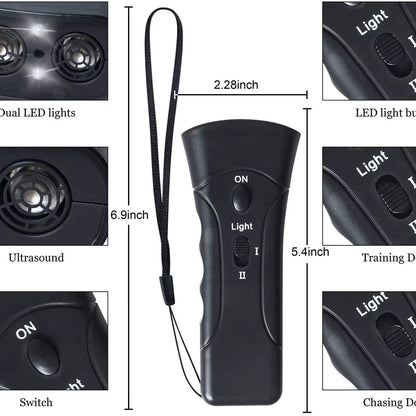 Double Ultrasonic Pet Dog Repeller anti Barking Stop Bark Training Device High Power Dog Training Repellents Not Include Battery