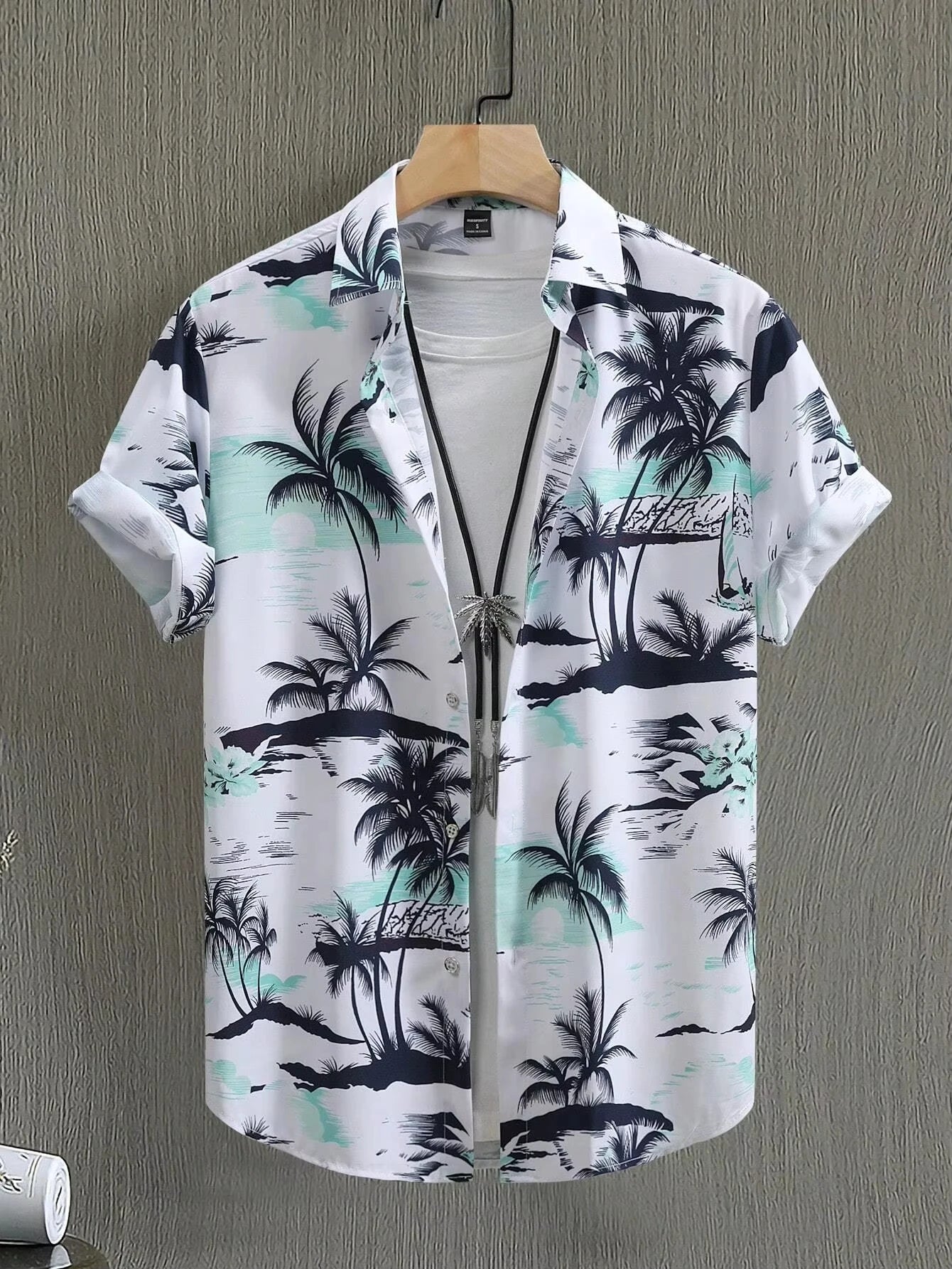 Hawaiian Botanical Flower Print Men'S and Women'S Short Sleeve Lapel Seaside Button-Down Shirt Top Casual Fashionable Shirts